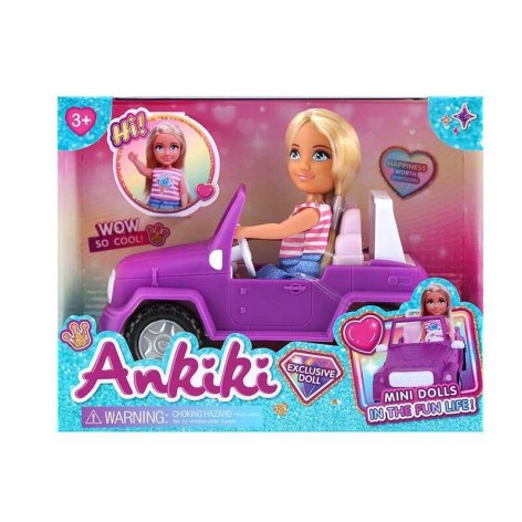 Кукла с аксессуарами высота куклы 13 см, машинка, в кор. /48/