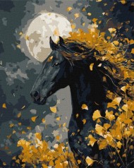 Картина по номерам – Лошадь и ветер с красками металлик 40х50 см.