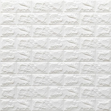 3D панель самоклеюча 700х770х7мм цегла Білий (001-7) SW-00000047