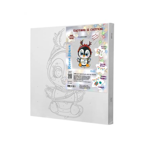 Картина по номерам со светодиодной подсветкой для детей Riviera Blanca С рожками 25x25 см (ГР1-004)