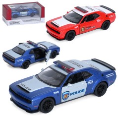 Машина металл, инерция, 1:40, 12,5см, открываются двери, резиновые колеса, 2 вида (1 вид полиция), в кор-це, 16-7-7,5см /24/