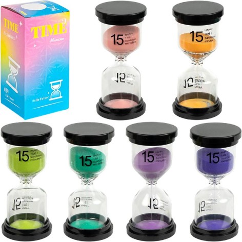 Песочные часы на 15 минут стеклянные 4,5*10см X2-05