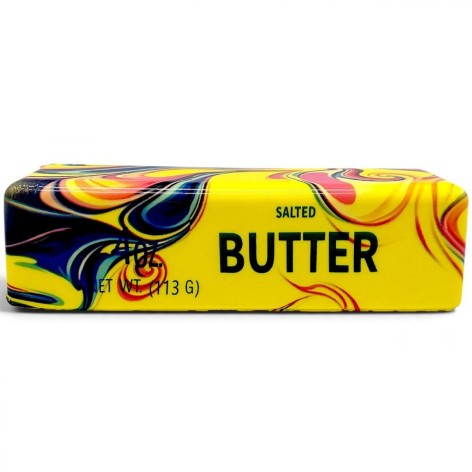 Сквиш-антистресс Масло (butter squishy) мрамор 14 см ЖЕЛТЫЙ МИКС