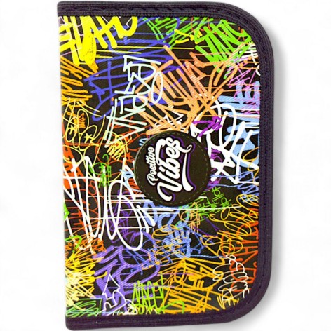 Пенал універсальний, на блискавці "Positive Vibes"