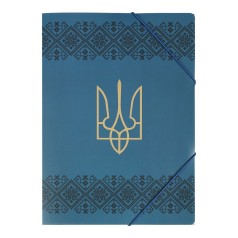 Папка А4 на резинках, UKRAINE DECOR, вышиванка синяя