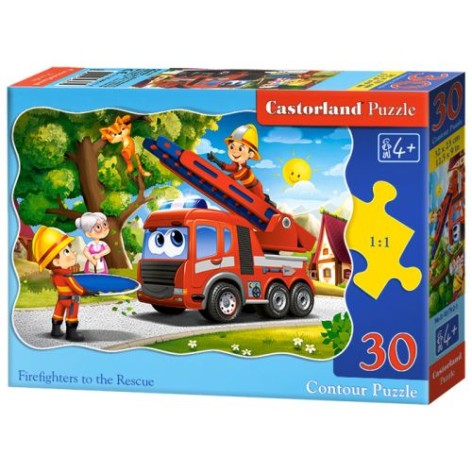 Пазли "пожежні поспішають на допомогу", 30 елементів