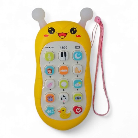 Дитячий мобільний телефон "Гусениця" на батарейках (жовтий)