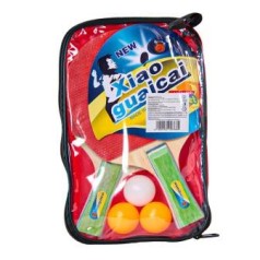 Теннис настольный BT-PPS-0043 ракетки (1,1см,цвет.ручка)+3мяча сумка