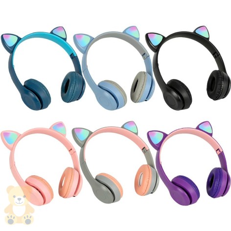 Беспроводные накладные наушники MZ-47 Bluetooth с LED-подсветкой сложные с FM-радио и TF-картой