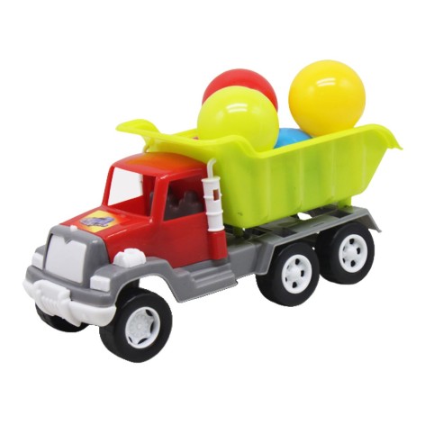 Самоскид із 6 кульками (червоний+салатовий)