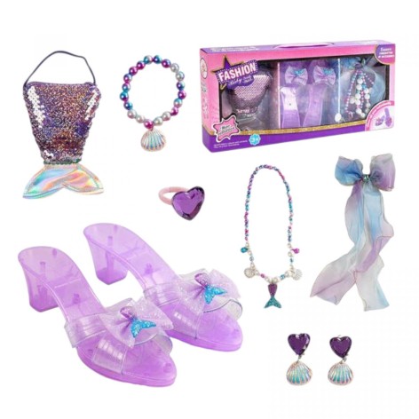 Набір прикрас "Принцеса" туфельки, сумочка, перстень, сережки, намисто, заколка з бантом