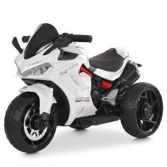 Мотоцикл M 6266EL-1 (1шт) 1*12V4,5AH, 2*35W, BLUETOOTH, USB, TF, EVA, музика, світло, шкіра, білий