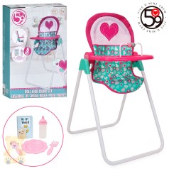 Стілець для годування ляльки 5 предметів метал+пластик 39x33x62,5 см