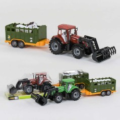 Трактор с прицепом инерция, 2 вида, в слюде 