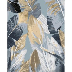 Картина по номерам Серые с золотыми листьями 40х50 см