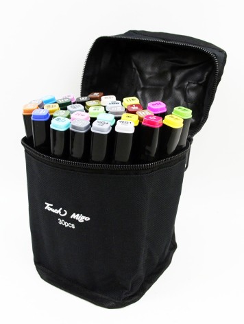Набор скетч маркеров в сумке 30 шт. 30 цветов скошений + круглый наконечник