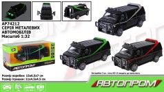 Машина мет. АВТОПРОМ 1:32,3 кольори, відкр.двері, батар.,світ., звук,кор.15*6,5*7см 