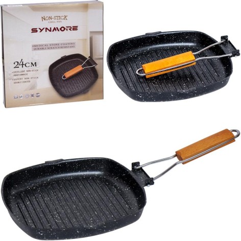 Сковорода - гриль 24*24см XM184-252-21 антипригарне покриття, складна ручка