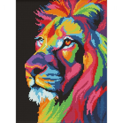 Алмазная мозаика "Яркий лев" 30х40 см