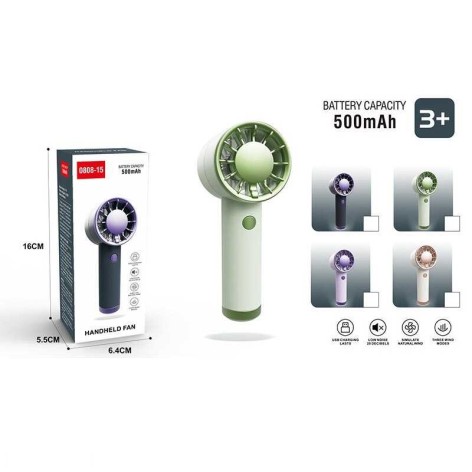 Вентилятор акумулятор: 3.7 V/500mAh, USB, 3 режими роботи, низький рівень шуму, в кор., МІКС ВИДІВ /120/