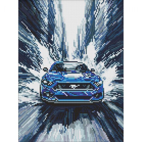 Набор с алмазной мозаикой "Синий мустанг" 30х40см