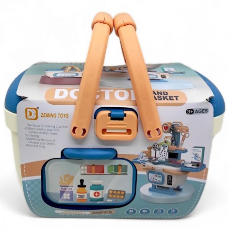 Набор докторский игрушечный Zeming Toys корзина-столик 30 элементов