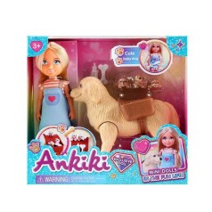 Кукла с аксессуарами высота куклы 13 см, собака, щенки, макеты еды для животных, в кор. /48/