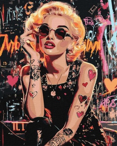 Картина по номерам - "Бунтарка Монро" ©art_selena_ua, 40х50см