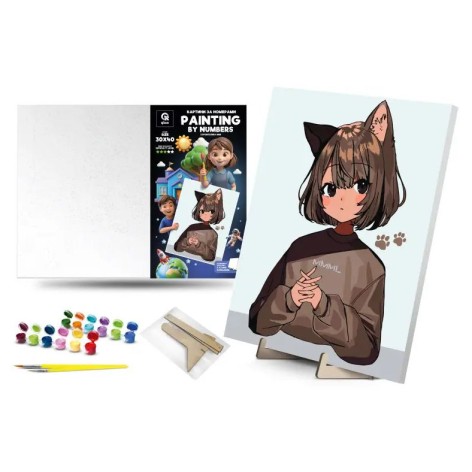 Картина за номерами Qbee "Сором'язлива Мімі" 30x40 см на підставці (QB900-061)