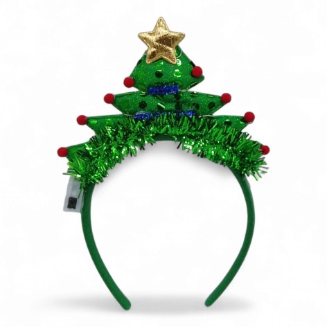 Сяючий новорічний обруч Ялинка з підсвічуванням 22 см