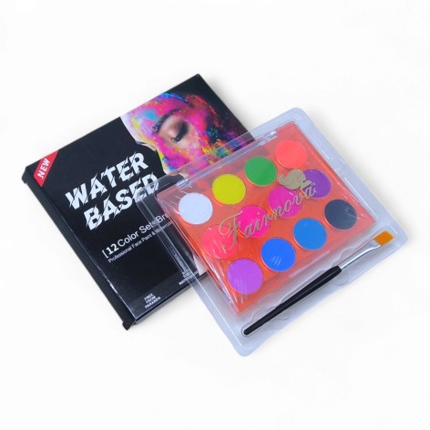 Аквагрим на водной основе, кисточка, 12 цветов короб. 9*7*1см