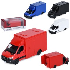 Машина металл, инерция, 1:48, 12см, открываются двери, резиновые колеса, 4 цвета, в кор-це, 16-7-7,5см /24/