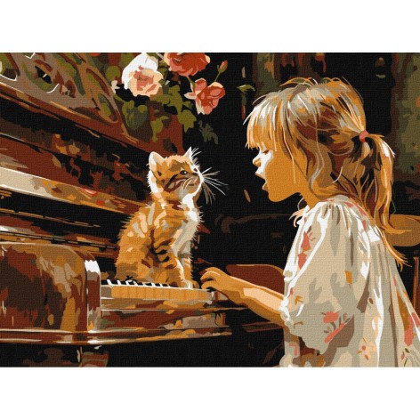 Набор для росписи по номерам "Поющий дуэт" 30х40см