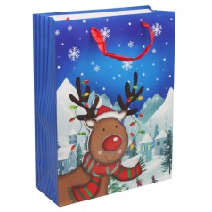 Пакет подарочный олень (19х23 см)