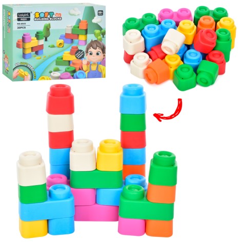 Конструктор м'які блоки, 30 подітий, в кор-ці, 34-26-9см 