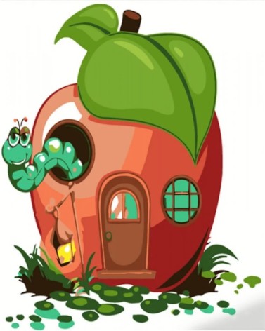 Набір для розпису по номерах Дім для черв'ячка Strateg розміром 30х30 см (ES130)