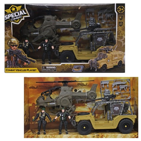 Набор военной техники 2 вида техники, 2 фигурки военных, аксессуары, в коробке