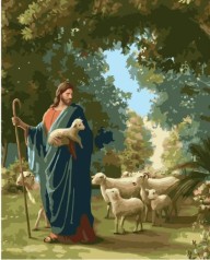 Набір для розпису по номерах Пастир Божий Strateg розміром 40х50 см (GS449)