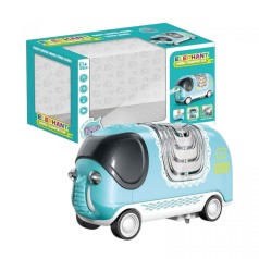 Машинка музична, підсвічування, їздить, звуки транспорту і тварин, машинка і слон хитаються, 2 режими: зі звуком та без, гумові шини, в коробці