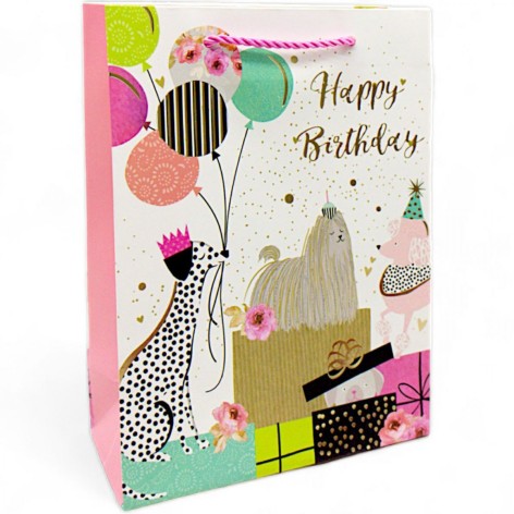 Пакет подарочный (17х8,7х24 см.), собачки