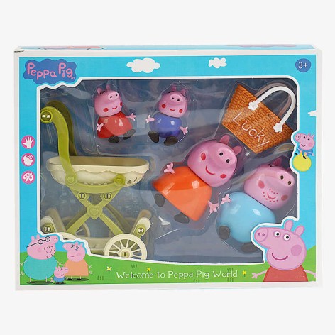 Набір героїв 4 фігурки, візочок, аксесуари, в кор. 