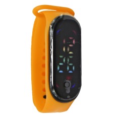 Електронний годинник з кольоровим дисплеєм, помаранчевий.