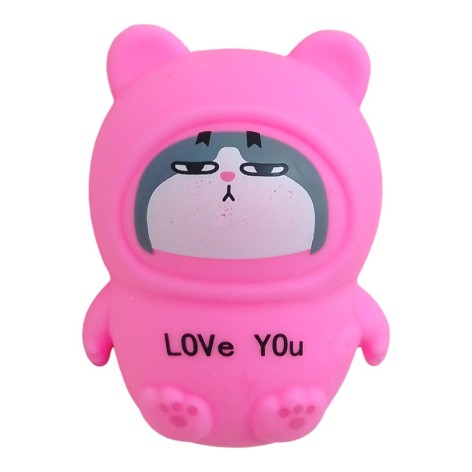 Игрушка антистресс "Котик", пена, розовый.