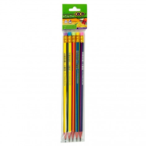 Олівець графітовий Rainbow HB, з гумкою, 5 шт.