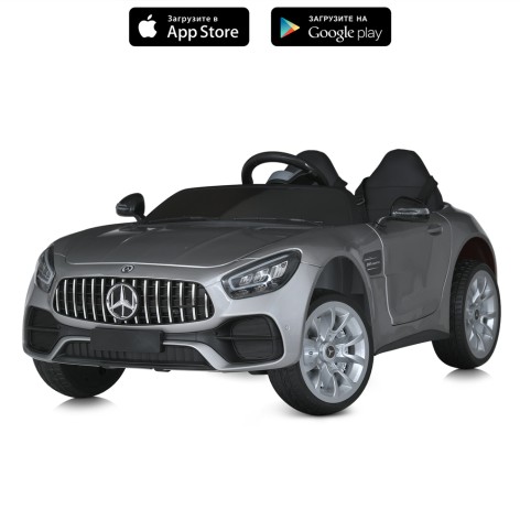 Машинка дитяча на пульті M 5838EBLRS-11 (1шт) р/к2,4G, 4мотор25W, 2акум12V5AH, BLUETOOTH, MP3, USB, TF, EVA, музика, світло, шкіра, фарб.сірий