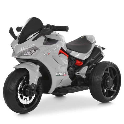 Мотоцикл M 6266EL-11 (1шт) 1*12V4,5AH, 2*35W, BLUETOOTH, USB, TF, EVA, музика, світло, шкіра, сірий