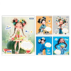 А5/12 кл. 1B Free and Happy, тетрадь ученическая школьная, цена за 25 шт. //