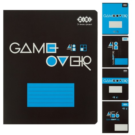 Набір зошитів учнівських загальних GAMER в клітинку, 48 аркуші, 10 штук, KIDS LINE ZB25.1787K