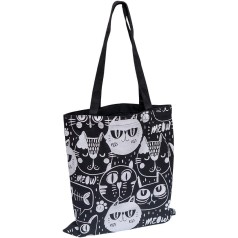 Еко-сумка з ручками, розмір 35х40см, чорна з малюнком 3537-5(121140)