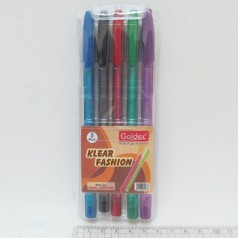 Набір масляних ручок Goldex Klear Fashion #734 Індія 1,0мм, 5 кольорів